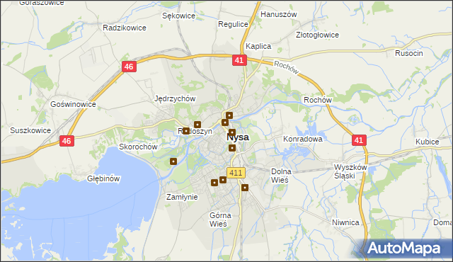 mapa Nysy, Nysa na mapie Targeo