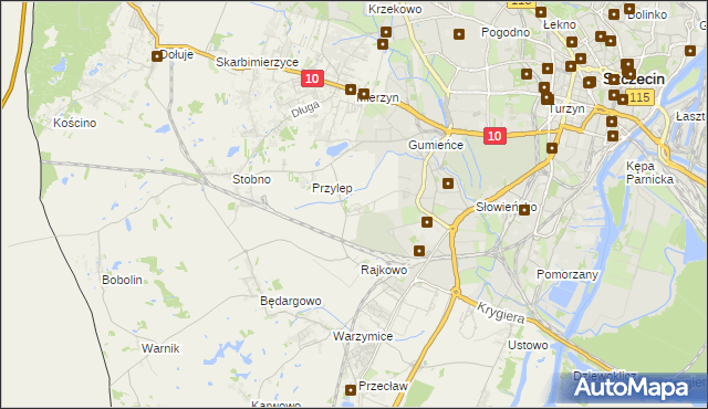 mapa Ostoja gmina Kołbaskowo, Ostoja gmina Kołbaskowo na mapie Targeo