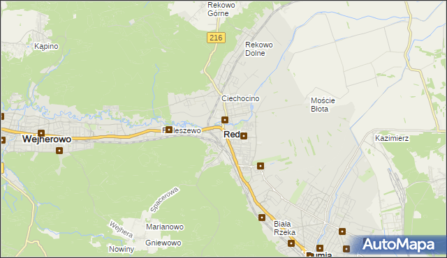 mapa Reda, Reda na mapie Targeo