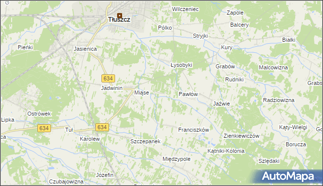 mapa Stasinów gmina Tłuszcz, Stasinów gmina Tłuszcz na mapie Targeo