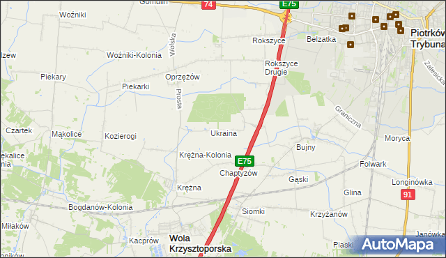mapa Wola Rokszycka, Wola Rokszycka na mapie Targeo
