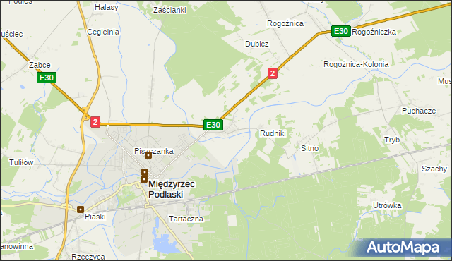 mapa Wysokie gmina Międzyrzec Podlaski, Wysokie gmina Międzyrzec Podlaski na mapie Targeo