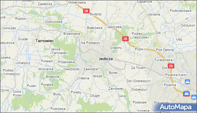 mapa Jedlicze, Jedlicze na mapie Targeo