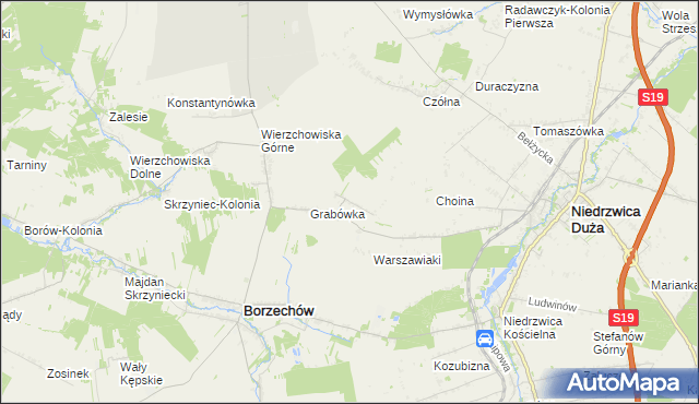 mapa Majdan Borzechowski, Majdan Borzechowski na mapie Targeo