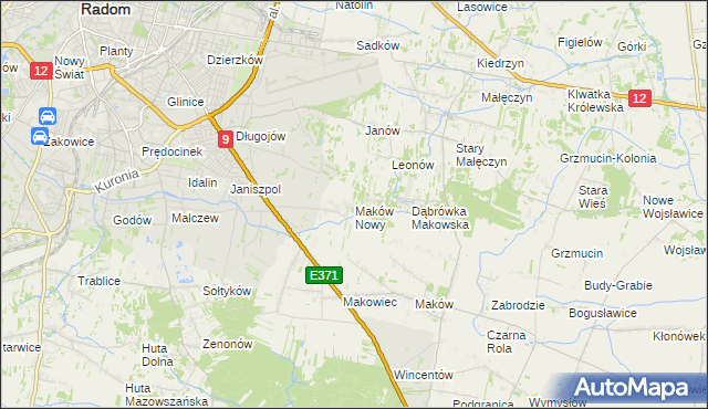 mapa Maków Nowy, Maków Nowy na mapie Targeo