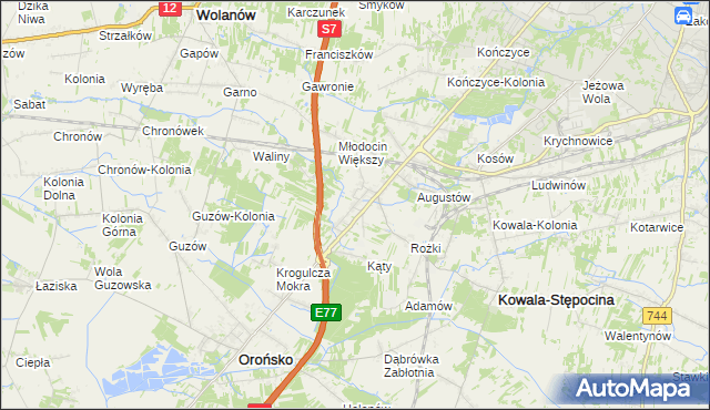 mapa Młodocin Mniejszy, Młodocin Mniejszy na mapie Targeo