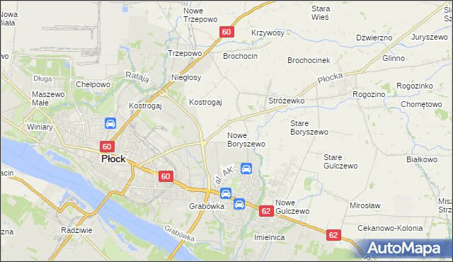 mapa Nowe Boryszewo, Nowe Boryszewo na mapie Targeo
