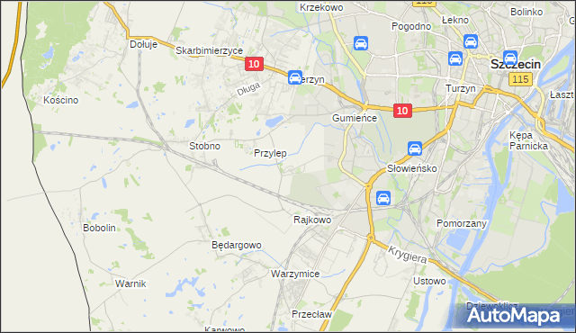 mapa Ostoja gmina Kołbaskowo, Ostoja gmina Kołbaskowo na mapie Targeo