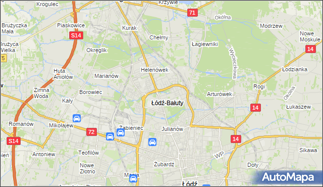 mapa Radogoszcz gmina Łódź, Radogoszcz gmina Łódź na mapie Targeo