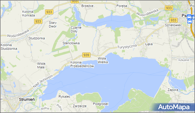 mapa Wisła Wielka, Wisła Wielka na mapie Targeo