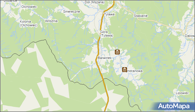 mapa Barwinek gmina Dukla, Barwinek gmina Dukla na mapie Targeo