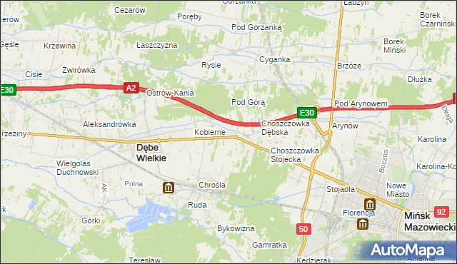 mapa Choszczówka Rudzka, Choszczówka Rudzka na mapie Targeo