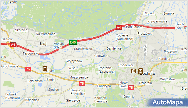 mapa Cikowice, Cikowice na mapie Targeo