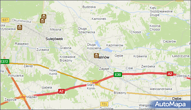 mapa Halinów powiat miński, Halinów powiat miński na mapie Targeo