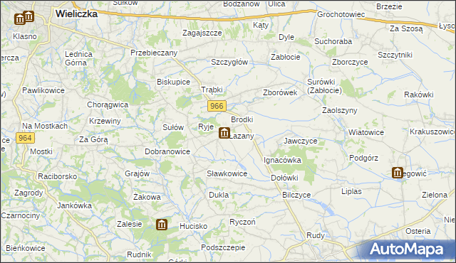 mapa Łazany, Łazany na mapie Targeo