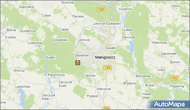 mapa Małogoszcz, Małogoszcz na mapie Targeo