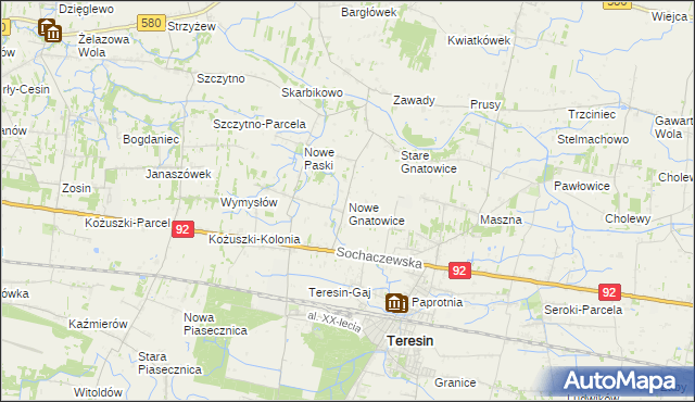 mapa Nowe Gnatowice, Nowe Gnatowice na mapie Targeo