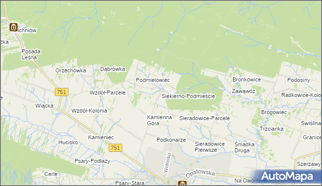 mapa Siekierno-Podmieście, Siekierno-Podmieście na mapie Targeo