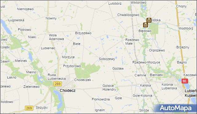 mapa Sobiczewy, Sobiczewy na mapie Targeo