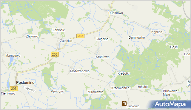 mapa Starkowo gmina Ustka, Starkowo gmina Ustka na mapie Targeo