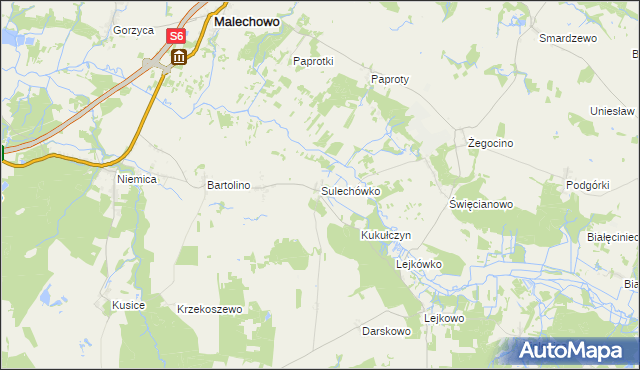 mapa Sulechówko, Sulechówko na mapie Targeo