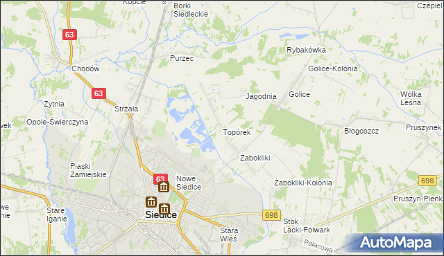 mapa Topórek, Topórek na mapie Targeo