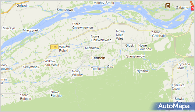 mapa Wincentówek gmina Leoncin, Wincentówek gmina Leoncin na mapie Targeo