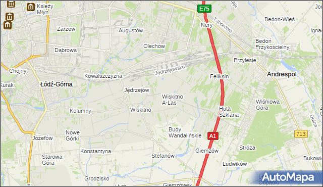 mapa Wiskitno A-Las, Wiskitno A-Las na mapie Targeo