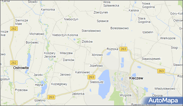 mapa Alinowo, Alinowo na mapie Targeo