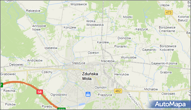 mapa Janiszewice, Janiszewice na mapie Targeo