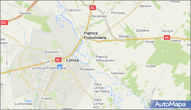 mapa Piątnica Włościańska, Piątnica Włościańska na mapie Targeo