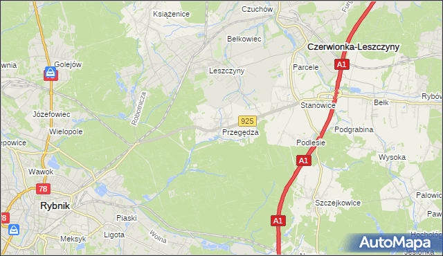 mapa Przegędza, Przegędza na mapie Targeo