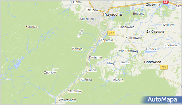 mapa Gwarek, Gwarek na mapie Targeo