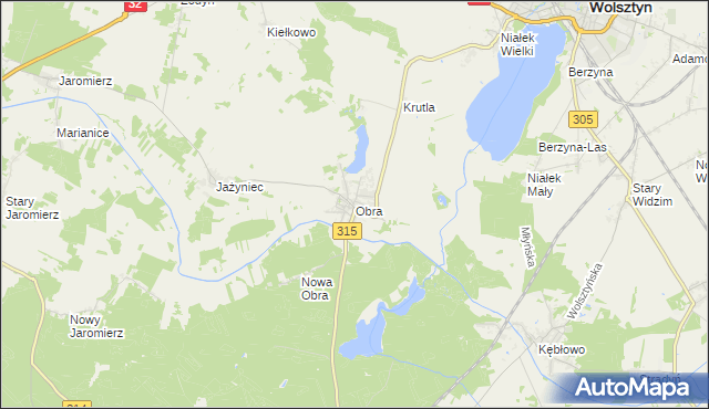 mapa Obra, Obra na mapie Targeo