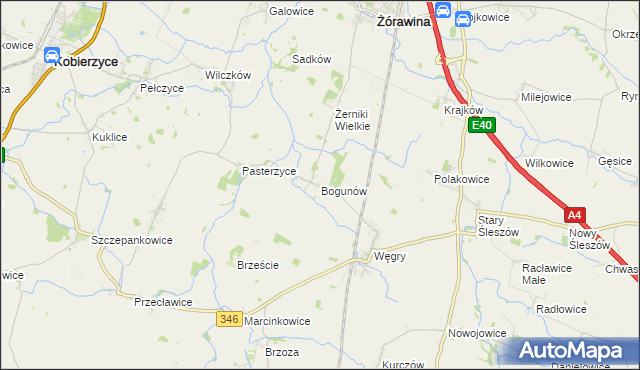 mapa Bogunów, Bogunów na mapie Targeo