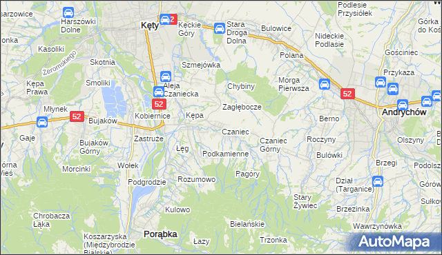 mapa Czaniec, Czaniec na mapie Targeo