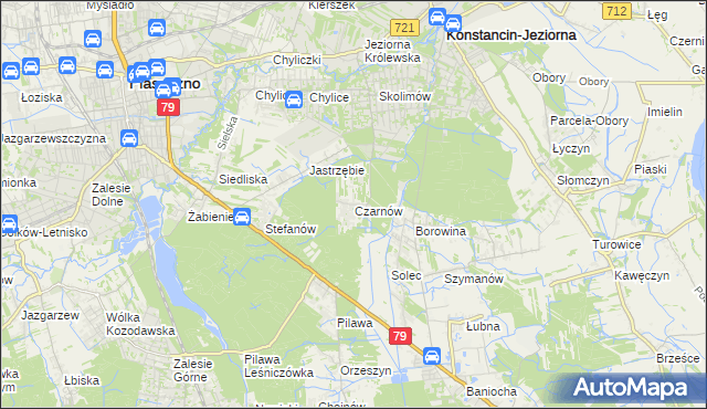 mapa Czarnów gmina Konstancin-Jeziorna, Czarnów gmina Konstancin-Jeziorna na mapie Targeo