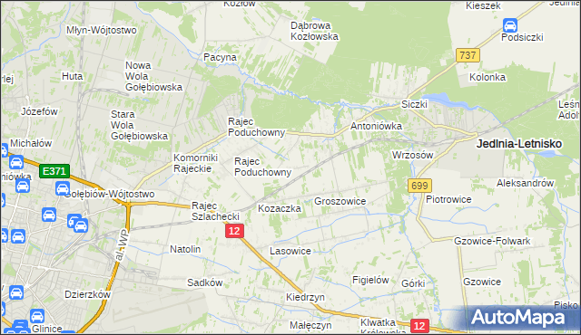 mapa Dawidów gmina Jedlnia-Letnisko, Dawidów gmina Jedlnia-Letnisko na mapie Targeo