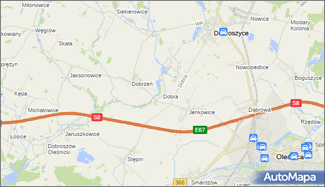 mapa Dobra gmina Dobroszyce, Dobra gmina Dobroszyce na mapie Targeo