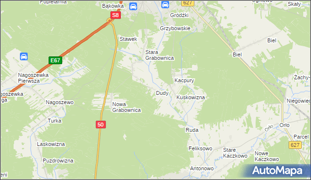 mapa Dudy, Dudy na mapie Targeo