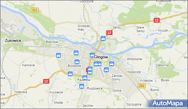 mapa Głogów, Głogów na mapie Targeo