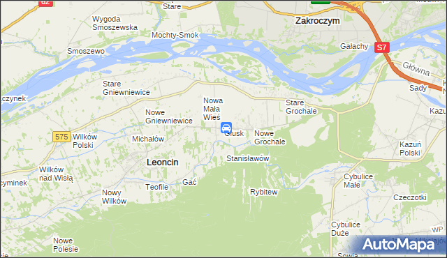 mapa Głusk gmina Leoncin, Głusk gmina Leoncin na mapie Targeo