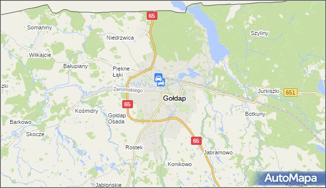 mapa Gołdap, Gołdap na mapie Targeo