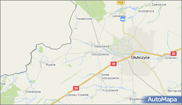 mapa Gołuszowice, Gołuszowice na mapie Targeo