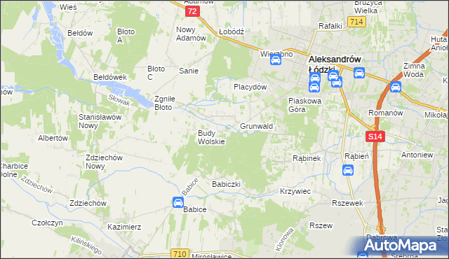 mapa Izabelin gmina Aleksandrów Łódzki, Izabelin gmina Aleksandrów Łódzki na mapie Targeo