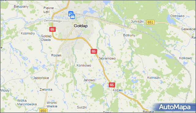 mapa Jabramowo, Jabramowo na mapie Targeo