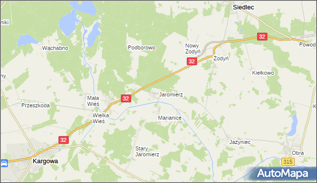 mapa Jaromierz gmina Siedlec, Jaromierz gmina Siedlec na mapie Targeo