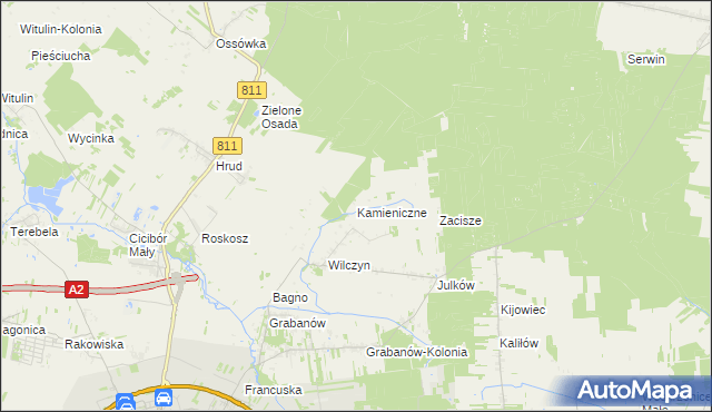 mapa Kamieniczne, Kamieniczne na mapie Targeo