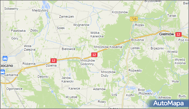 mapa Kraszków gmina Opoczno, Kraszków gmina Opoczno na mapie Targeo