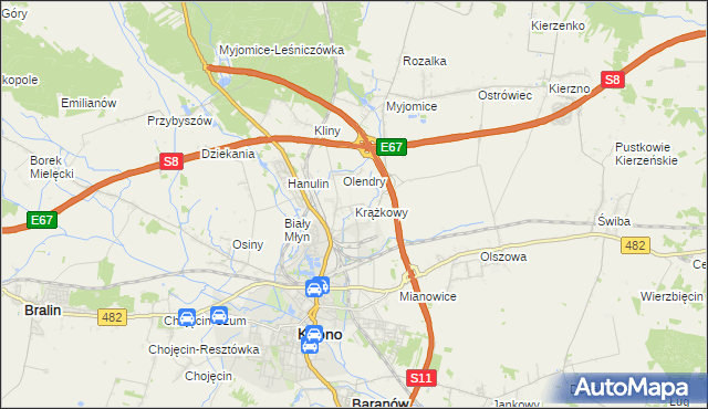 mapa Krążkowy, Krążkowy na mapie Targeo